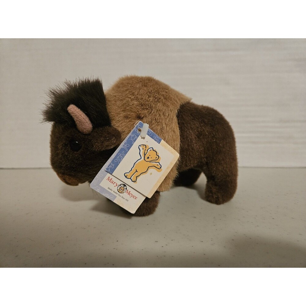 Mary Meyer 1991 CUTE BROWN BUFFALO 8" Plush STUFFED ANIMAL Bison Toy With Tags